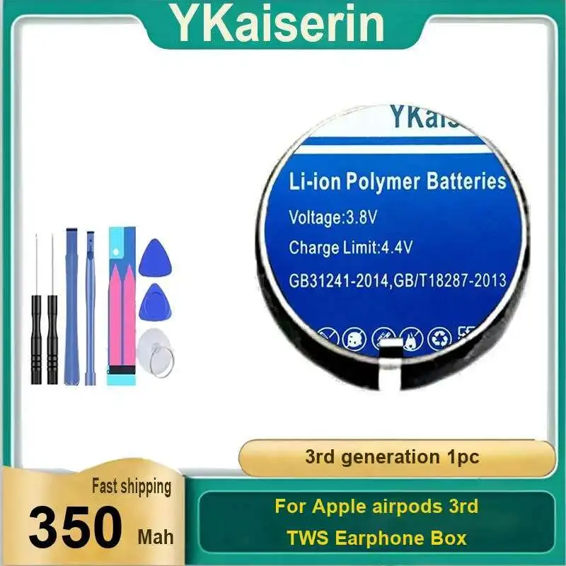 

For Apple Airpods 3Rd Tws Earphone Box Generation 1Pc Hardwearing Battery 350Mah Portable