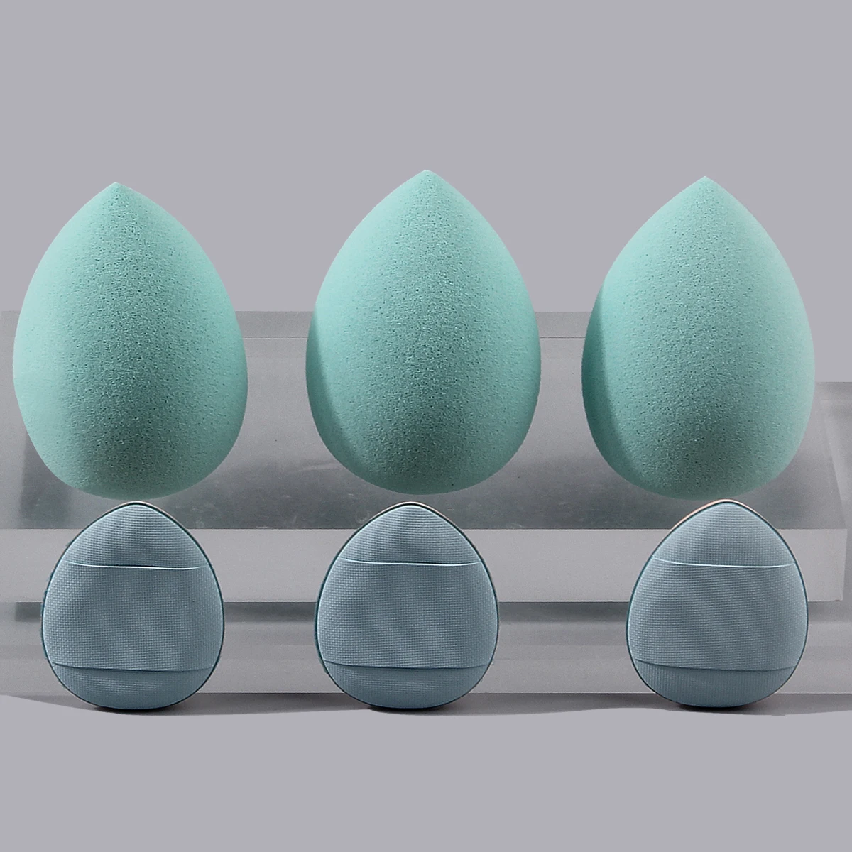 6 pièces grande beauté goutte d'oeuf éponge bouffée de poudre base maquillage éponge oeuf plante correcteur pouce poudre bouffée acné marque correcteur éponge