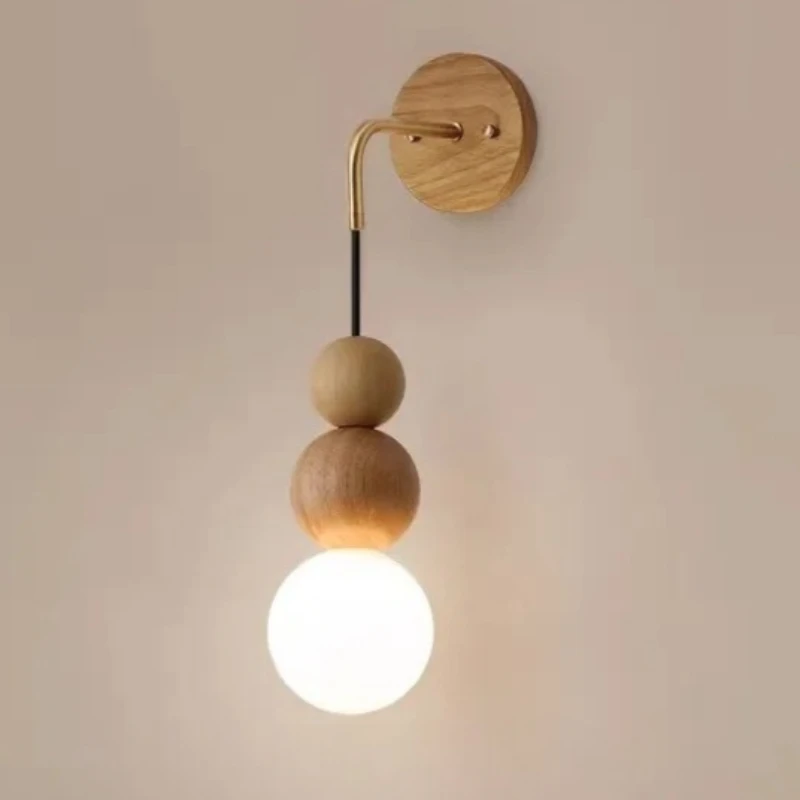 

Solid Wood LED Wall Lamp Home Retro Decor Wall Light Restaurant Bedroom Guest Room Lighting Lamps Interior Hanging Walls Lights