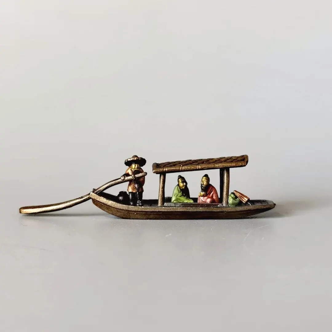 Boat Boat Boat Wupan Boat Class Han Solid Pure Precision Casting Hand Painting Bonsai Stones for Viewing Landscape Mini Boat