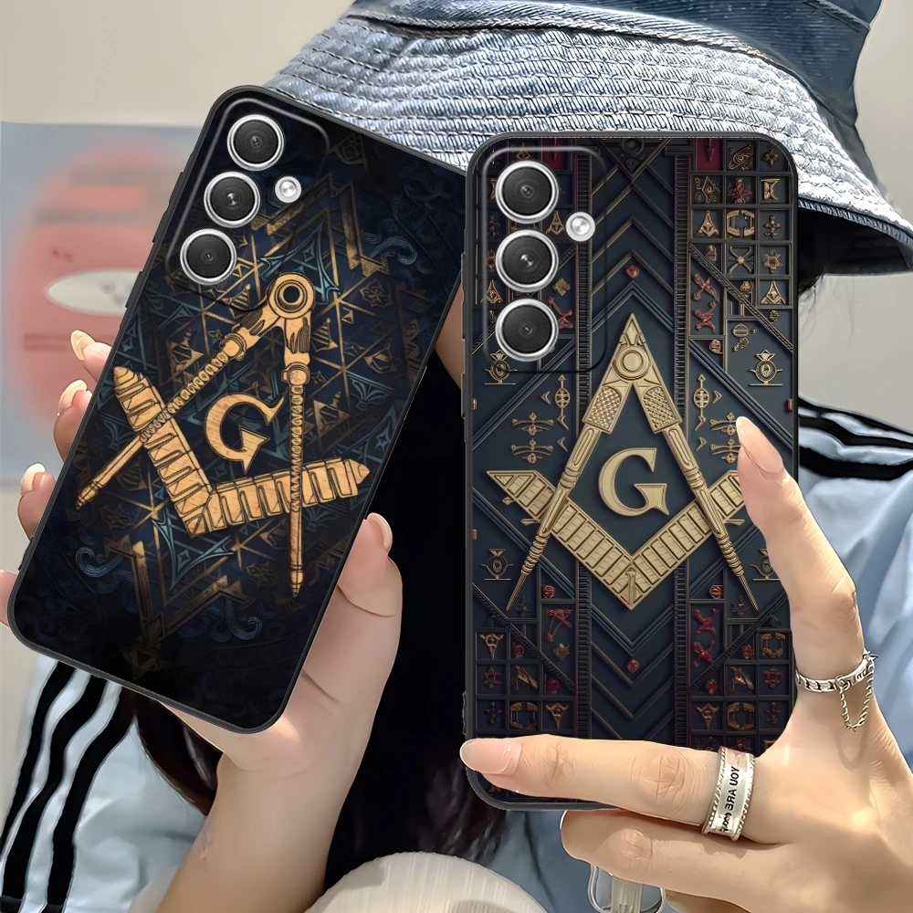 Freemason Painting Color Mobile Cell Phone Case for Samsung Galaxy S24 S23 S22 S21 S20 S10 S9 Plus FE Ultra Lite Black Cover