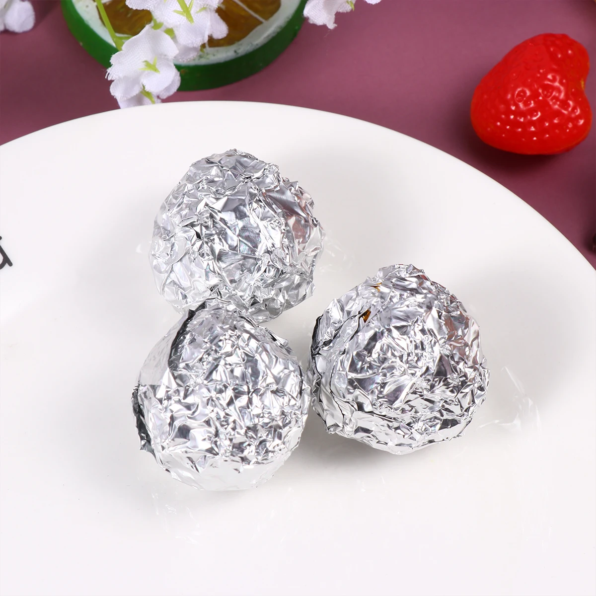 

300 PCS Tin Foil Wrapping Paper Aluminum Candy with Silver Wrappers Packaging for