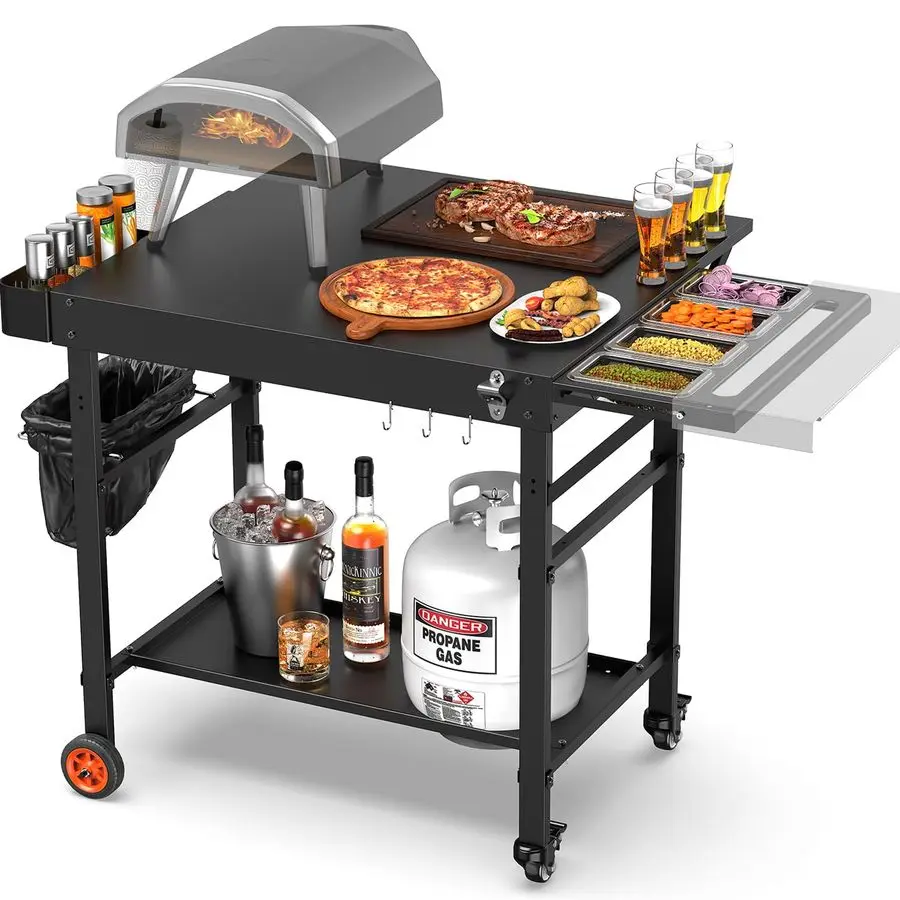 

Grill Table for Oon Pizza Oven Accessories, Ninja Pizza Oven Table with Extendable Desk Fit Gozney, Solo Stove, Durable Outdoor