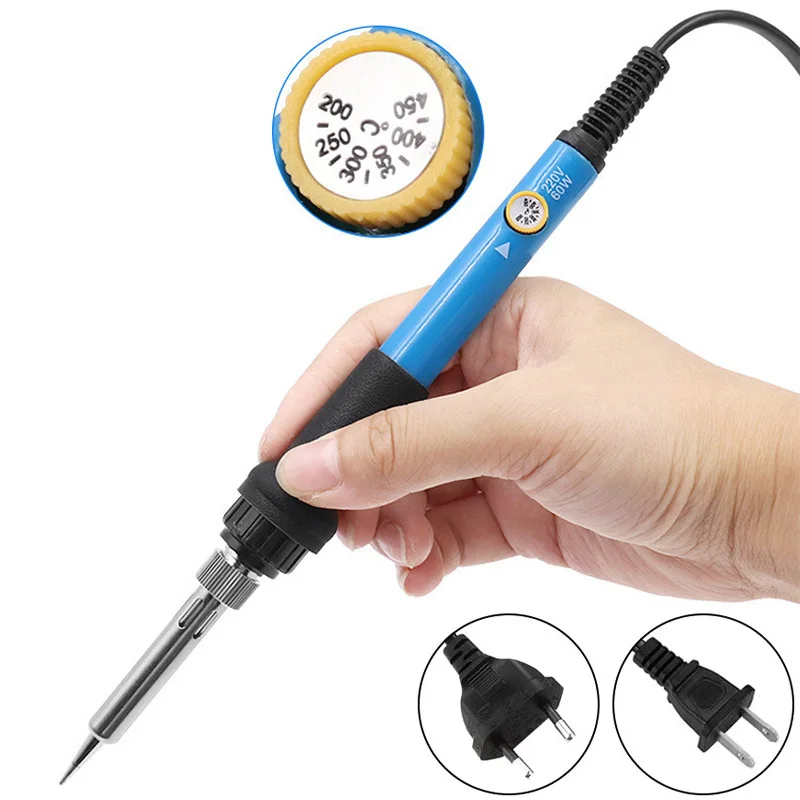 60W Soldering Iron Adjustable Temperature Electric Solder Iron Rework Station Mini Handle Heat Pencil Welding Repair Tools