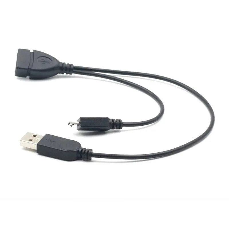 Micro-B USB 2.0 OTG Adapter Converter Cable.USB OTG Cable w/ Power Cable Y Splitter Charging Cable for 2.5"HDD SSD for Android