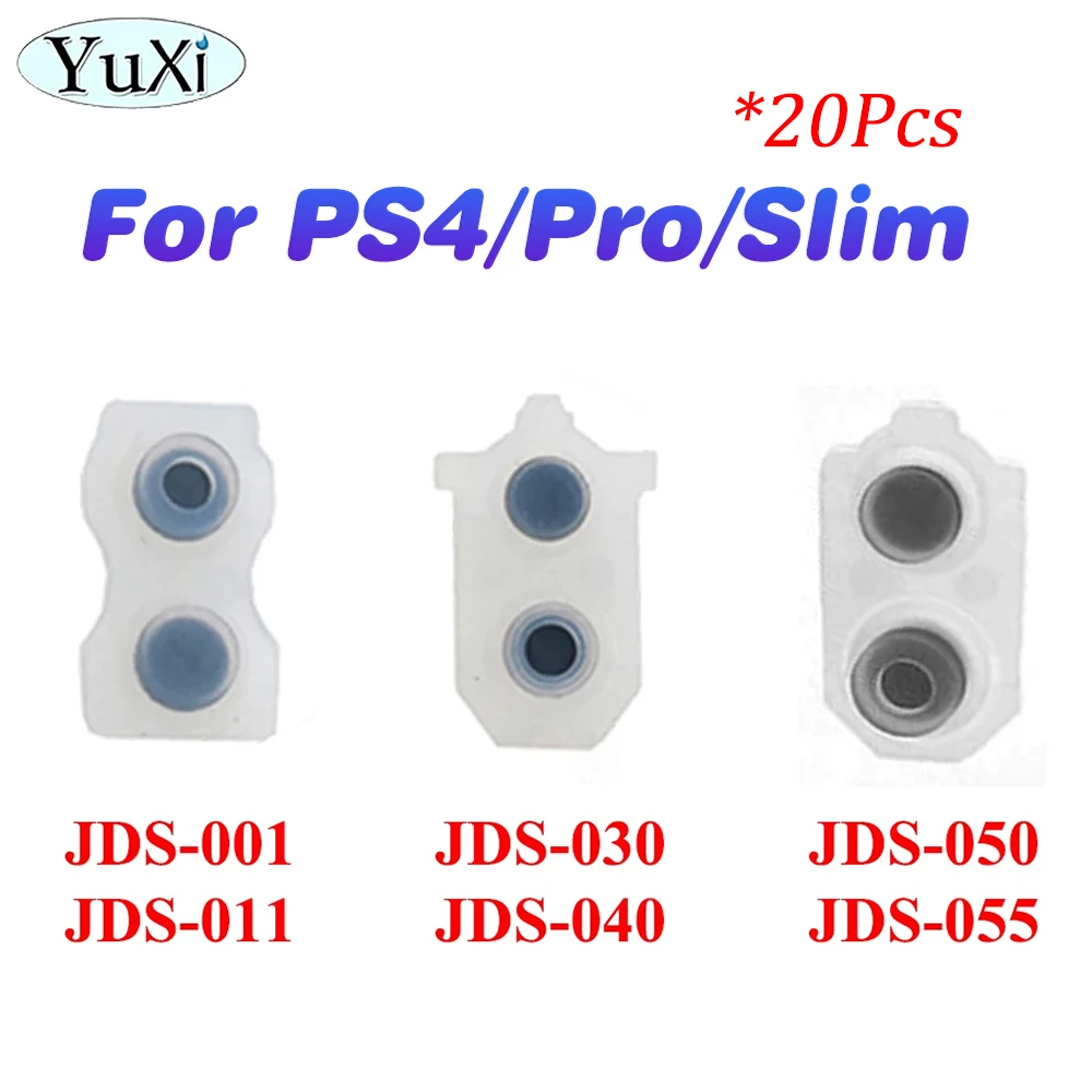 

20Pcs For PS4 Pro Slim Conductive Rubber Pad for For PlayStation 4 JDS 001 011 020 030 040 JDM 050 055 L2 R2 Button Silicone Pad