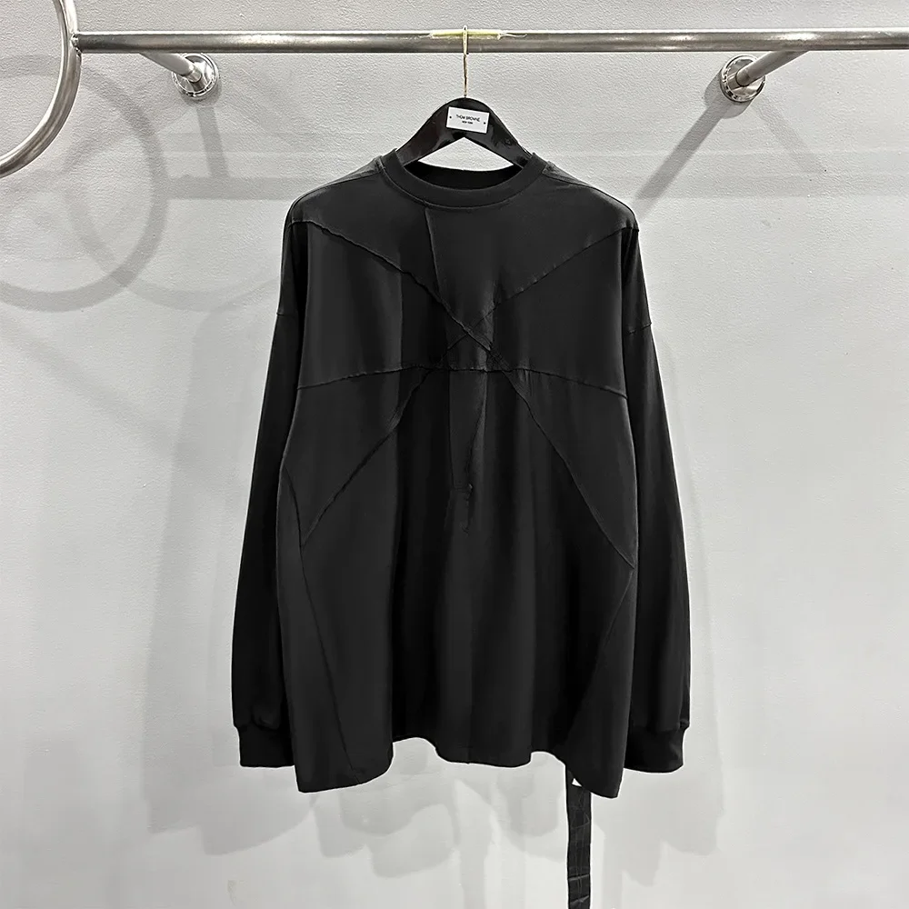 Rick TShirt Autumn Oversized Long Sleeve Owens T-Shirt StreetWear Solid Color Sweatshirt Casual Pullover Fashion RO T Shirt