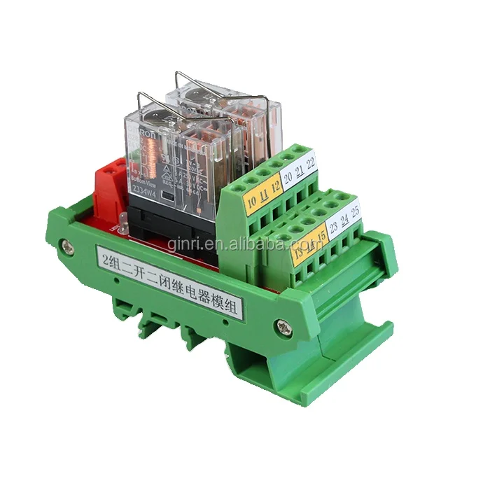 GINRI JR-2L2 – Module de relais DPDT à 2 canaux, nouveau Design (carte amplifiée de sortie PLC), 3 pièces