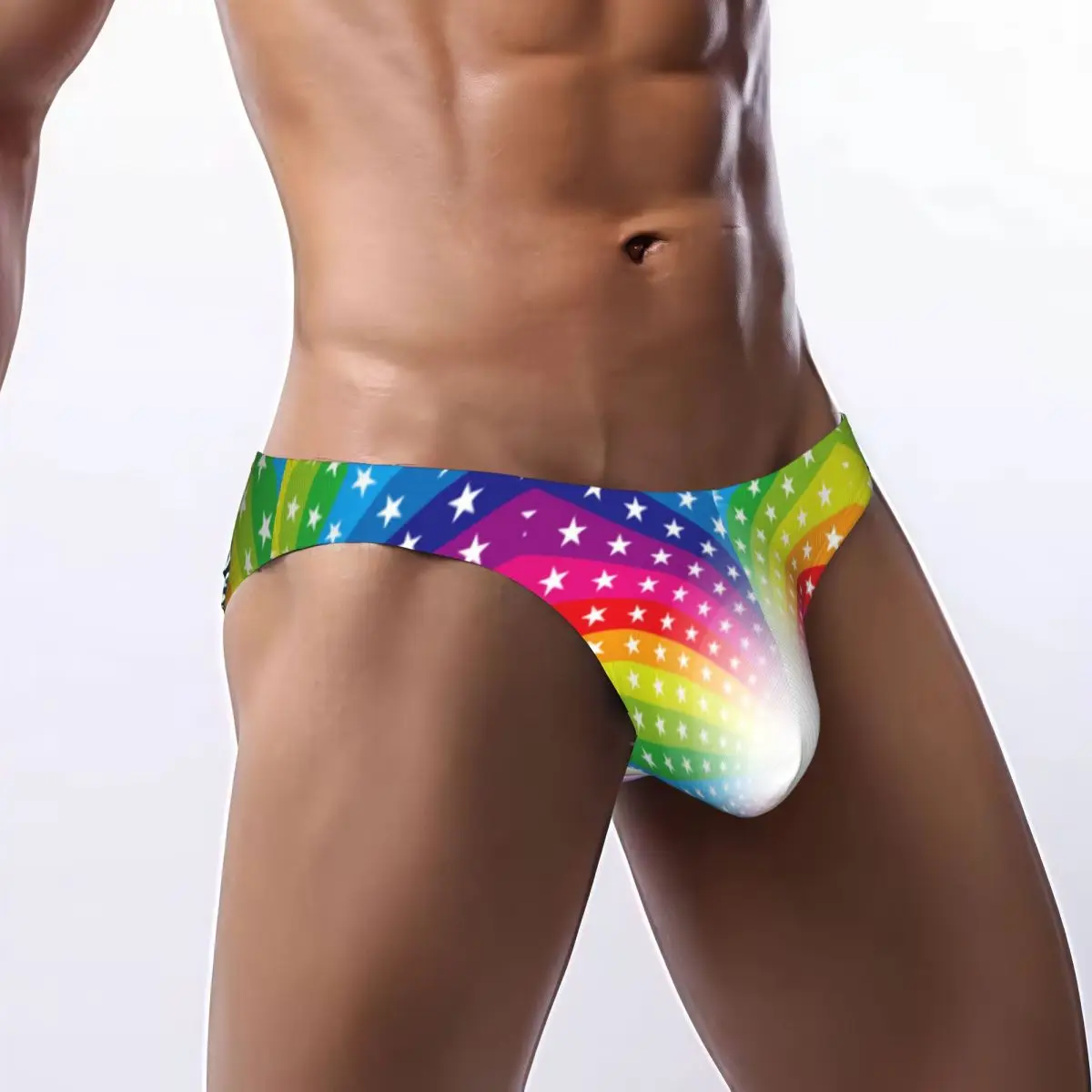 Men's Panties Man Briefs Rainbow Star Sexy Underwear Male Bikini Underpants