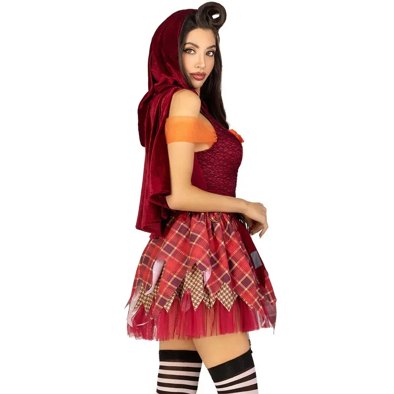 

Костюм Красной Шапочки для косплея, женская нерегулярная одежда на Хэллоуин, женская ролевая игра, вечерние сказочные костюмы горничной, платье sf/1