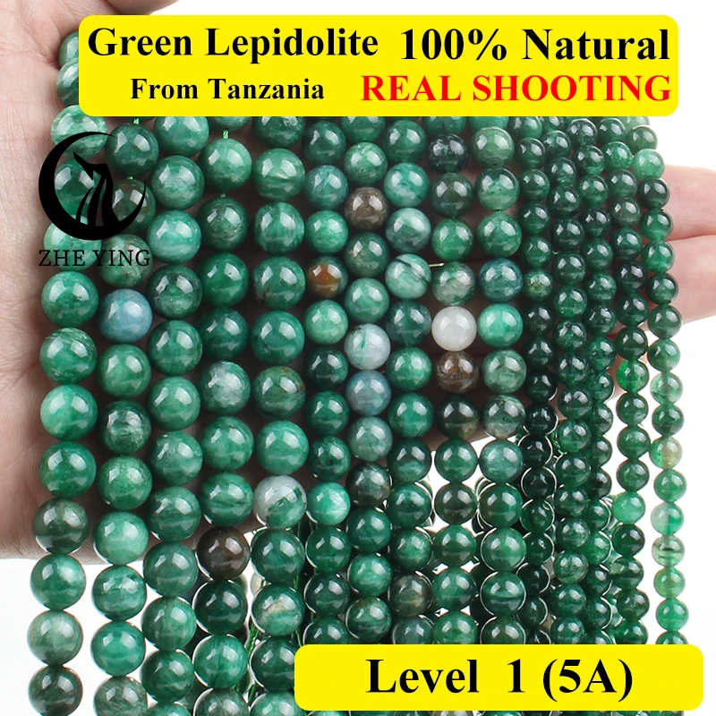 Echte natürliche grüne Jade stein perlen runde lose Halbe del steine Tansania Perlen für Schmuck