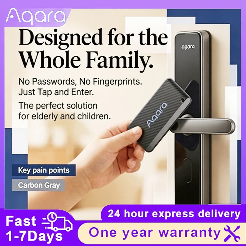 Aqara N100 N200 P100 D200 Series Smart Door Lock NFC Card Support Aqara Smart Door Lock App Control EAL5+ Chip For Home Security
