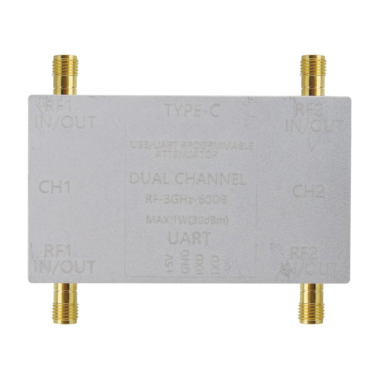 RF-8GHz-60DB Dual Channel Programmable Attenuator RF Attenuator (Main Unit + Type-C Cable) For PC