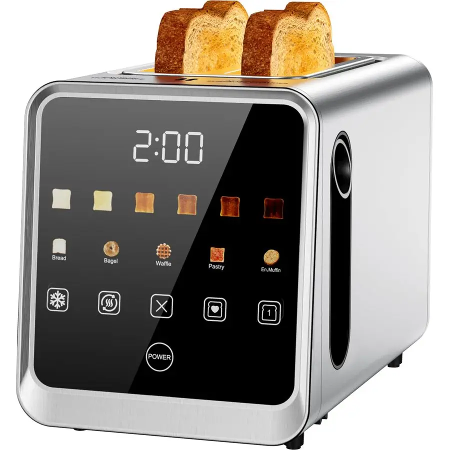 2 Slice with Smart Digital Touchscreen amp 1Touch Memory Stainless Steel 1.5 ExtraWide Slots for Bagels amp Artisan Bread 900W f