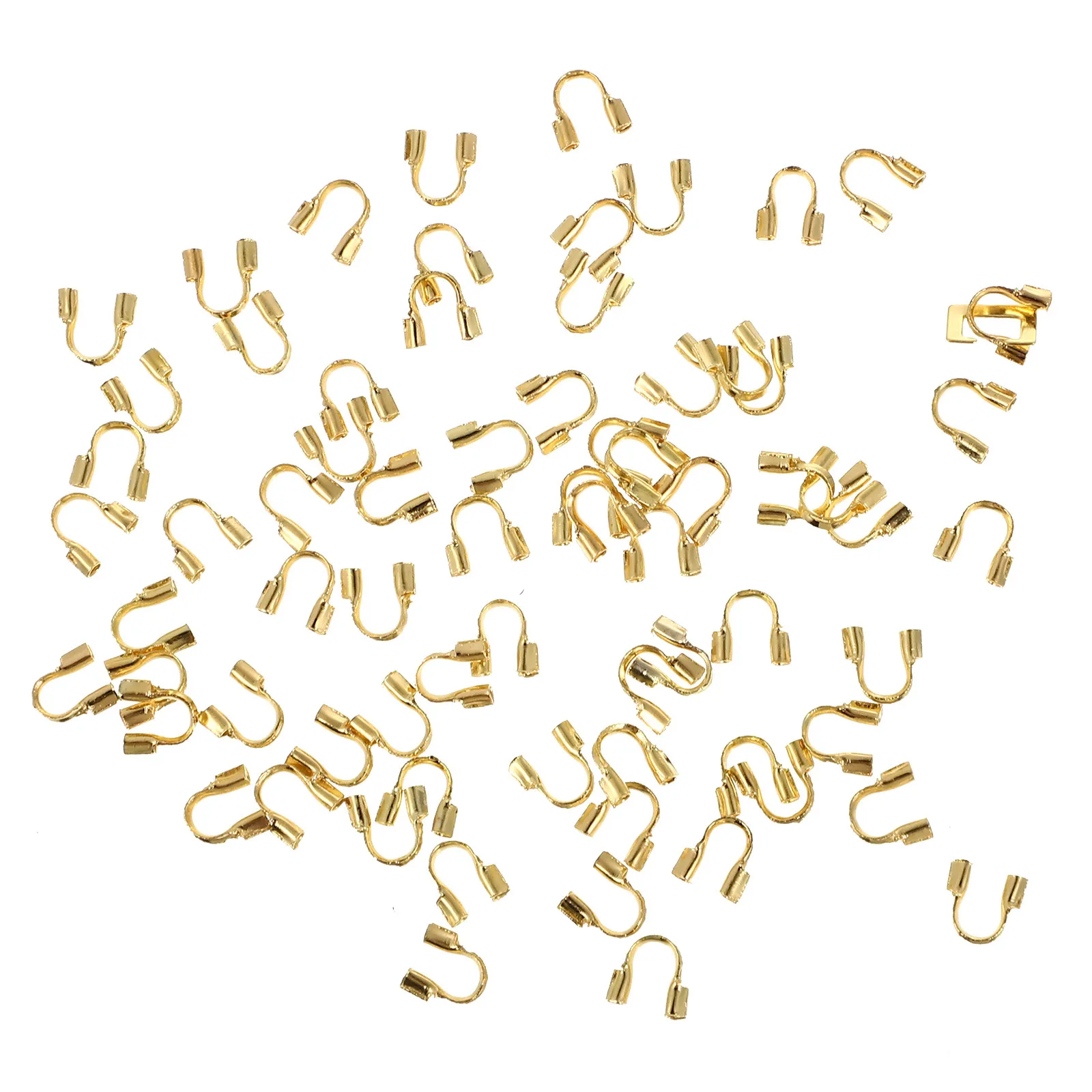200Pcs U Shape Brass Wire Guardian Jewelry Making Supplies for DIY Necklace Bracelet Anklet Sweater Chain Craft Protection