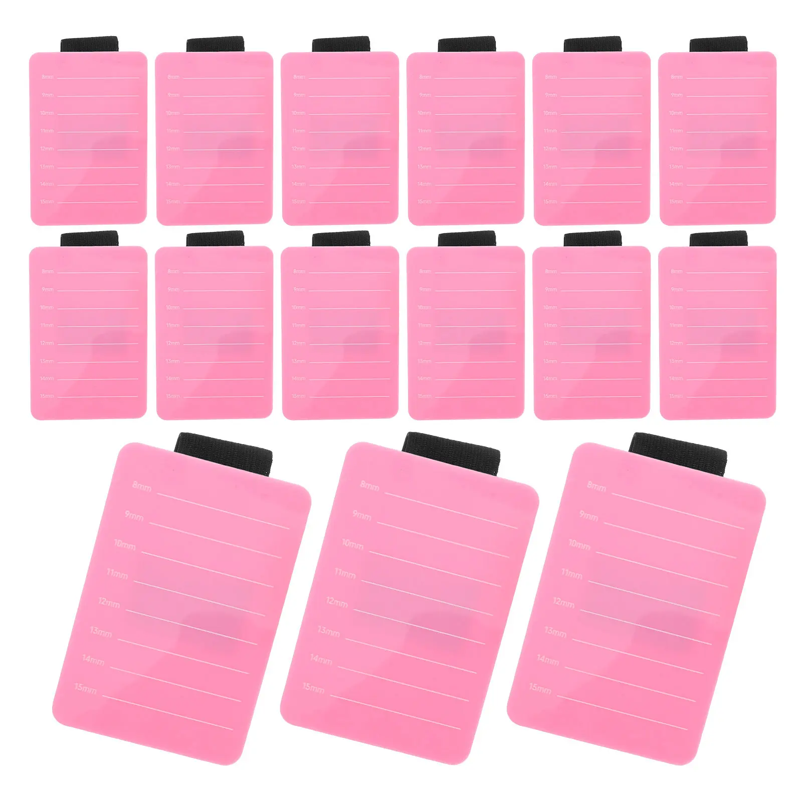 

15 наборов акриловых палеток для наращивания ресниц: инструмент для присадки ресниц, прозрачный, портативный дизайн, стабильная работа, шкала 8-15 мм