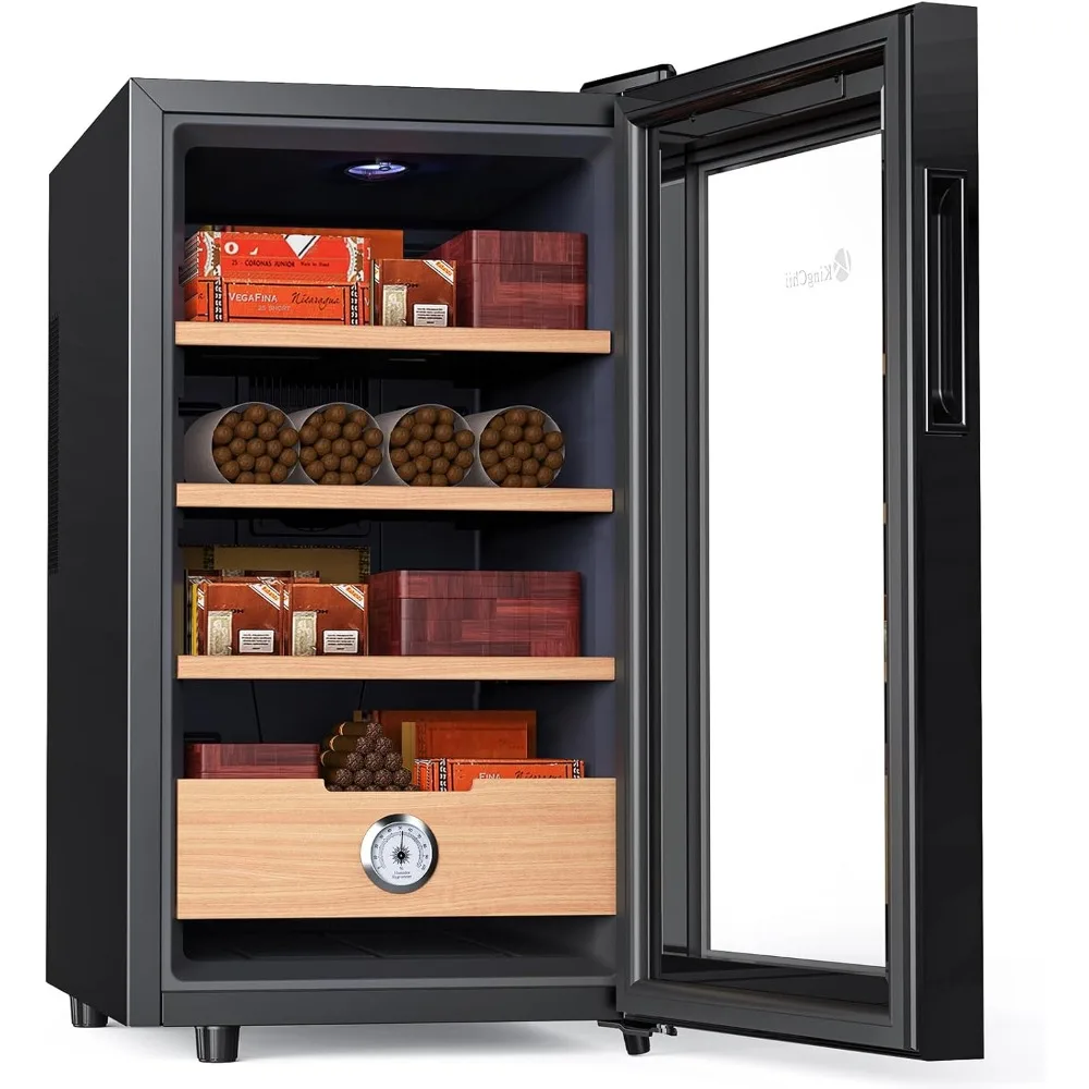 

Электрические увлажнители для сигар, 48 л, шкаф для контроля температуры с полками из испанского кедра и ящиком-гигрометром, подарки для мужчин