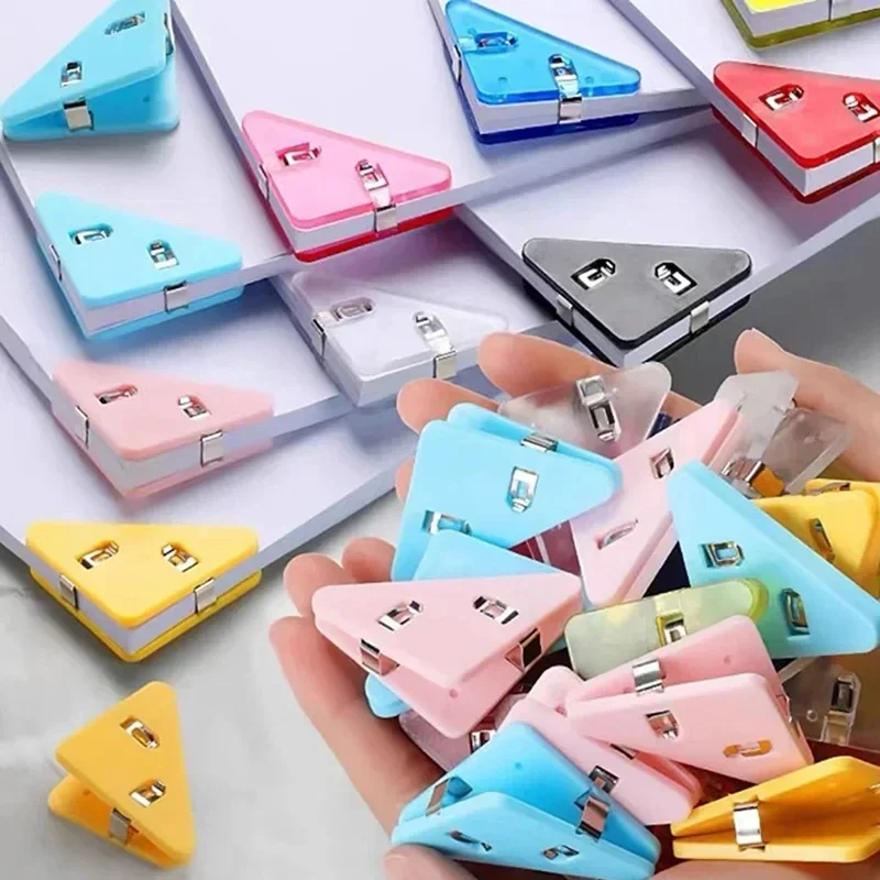 

20PCS Creative Triangle Clips Bill Clip Book Paper Corner Binder Clip for Office Stationery Desktop Organizer