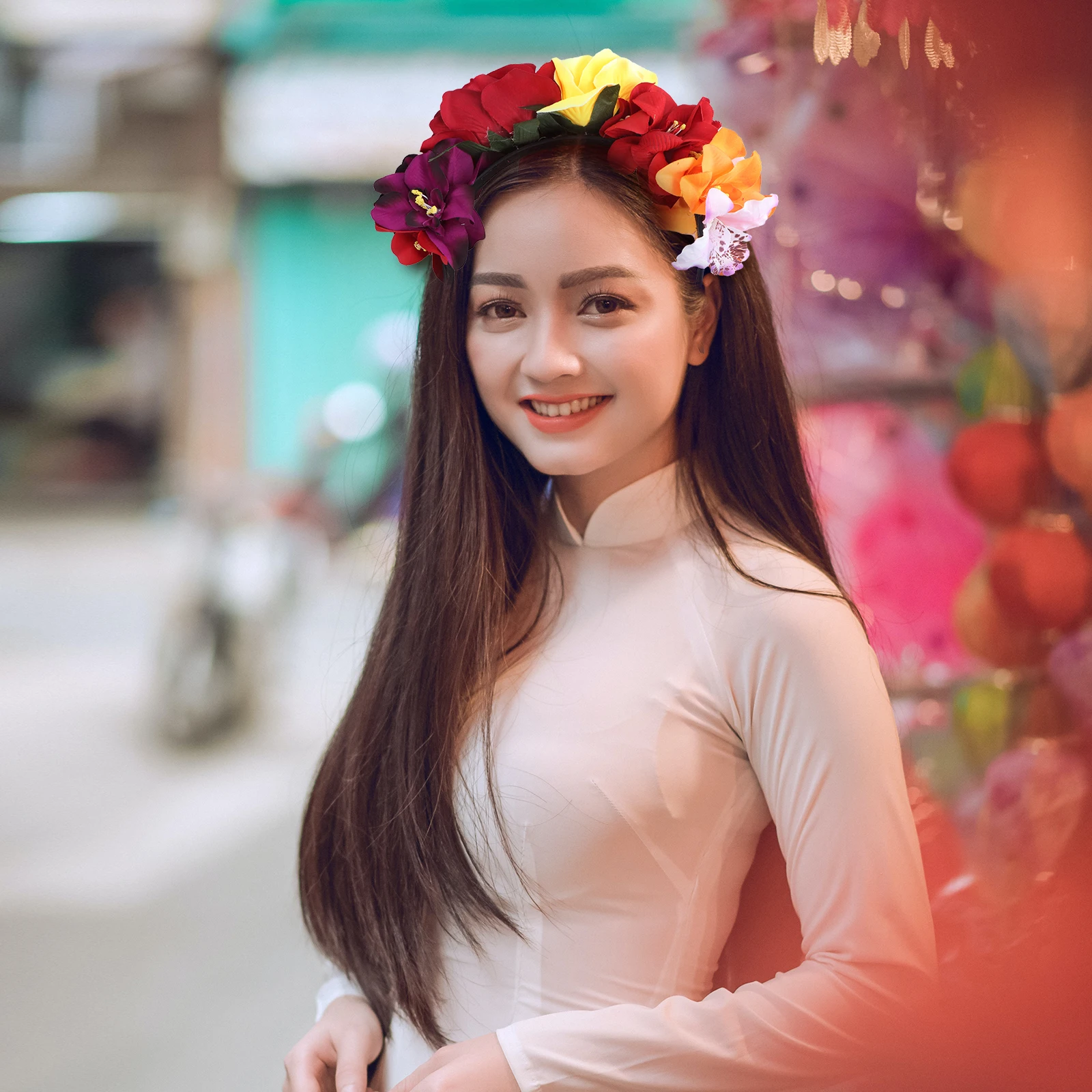 

Floral Headpiece Rose Headband Women Costume Accessory for Masquerade Fancy Dress Ball Holiday Gift Rose Headband