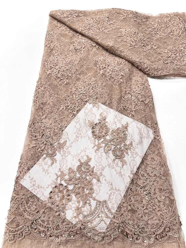 

Модная элегантная французская сетчатая ткань с вышивкой, пайетками и кружевом, африканская нигерийская кружевная ткань для свадебного платья