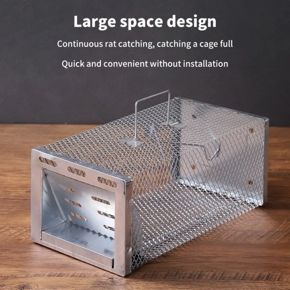 Durable Humane Multi-Catch Rodent Mouse Trap Pest Control Large Capacity Rat Trap Cage Metal Live Animal Trap Indoor and Outdoor