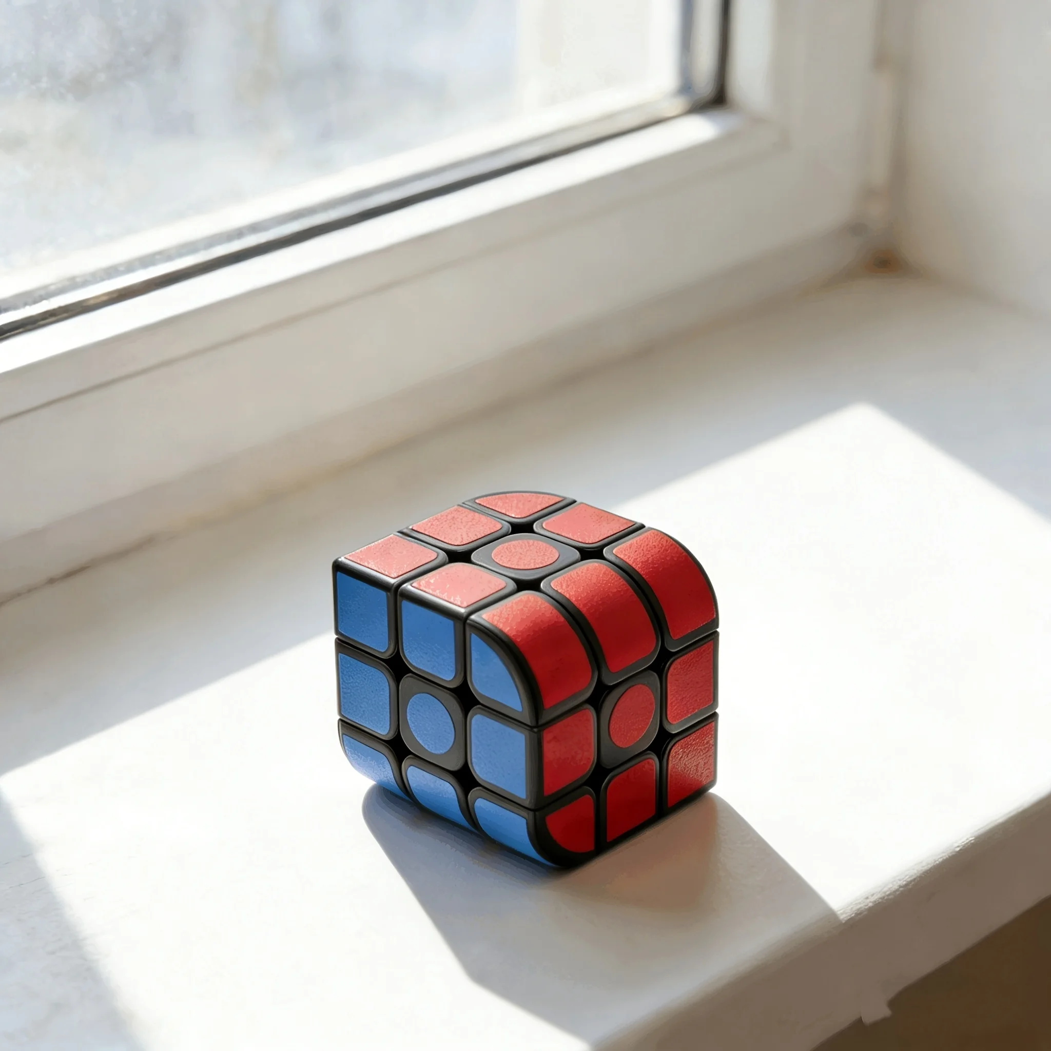 Three Sided Magic Cube, Solid Color Smooth Puzzle Cube, Educational and Brain Training Toy for Kids
