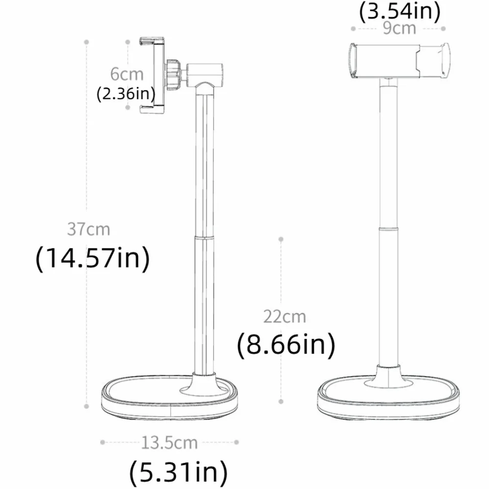 Adjustable Height Telescopic Phone Stand 360° Rotate Portable Desktop Phone Holder Universal Stable Base Mobile Phone Bracket