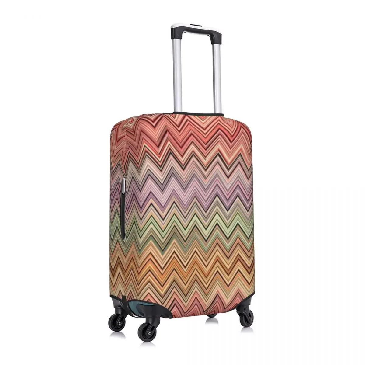 Custom Modern Geometric Zig Zag Luggage Cover Fashion Bohemian Art Suitcase Protector Covers Suit For 18-32 inch