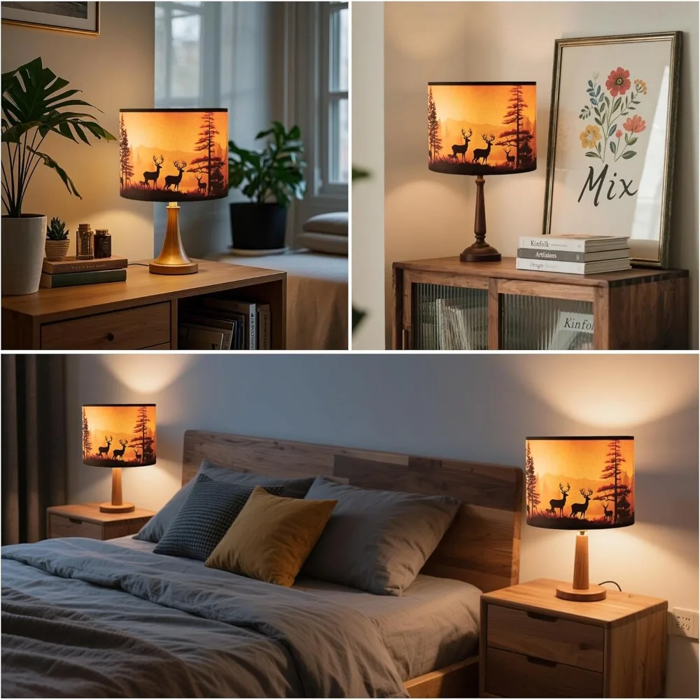 مجموعة ظلال مصابيح مكونة من 2، أباجورة قماشية متوسطة لمصابيح الطاولة، مصابيح أرضية، أعلى 13 بوصة × 13 بوصة سفلية × 10 بوصة ارتفاع (مقرب العنكبوت) يدويًا