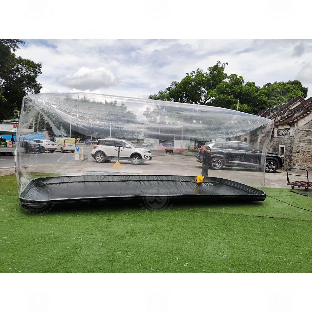 Custom Portable Dust Protection Transparent Clear PVC Car Cover Inflatable Car Garage Shelter Storage Bubble Tent
