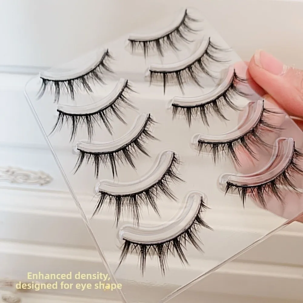 Black Anime Cartoon False Eyelashes 10-12MM Curvature C DIY Lashes Extension Easy To Wear Lightweight Demon Fake Eyelashes Daily
