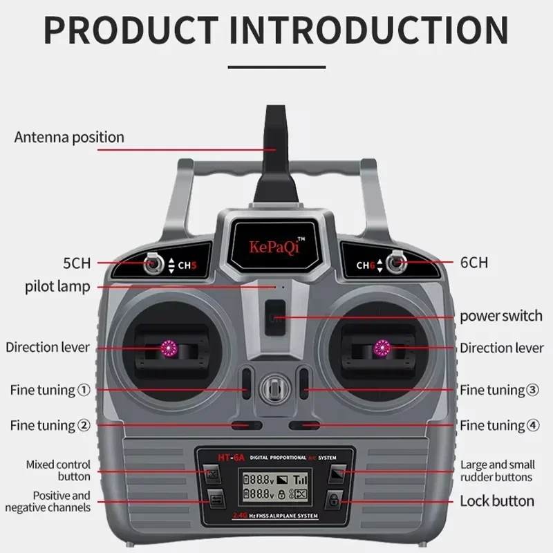 KePaQi KT6A جهاز التحكم عن بعد 2.4Gcontrol ستة قنوات استقبال مركبة ثابتة الجناح ، السفينة ، ردود فعل جهد السيارة الجوية بدون طيار #4