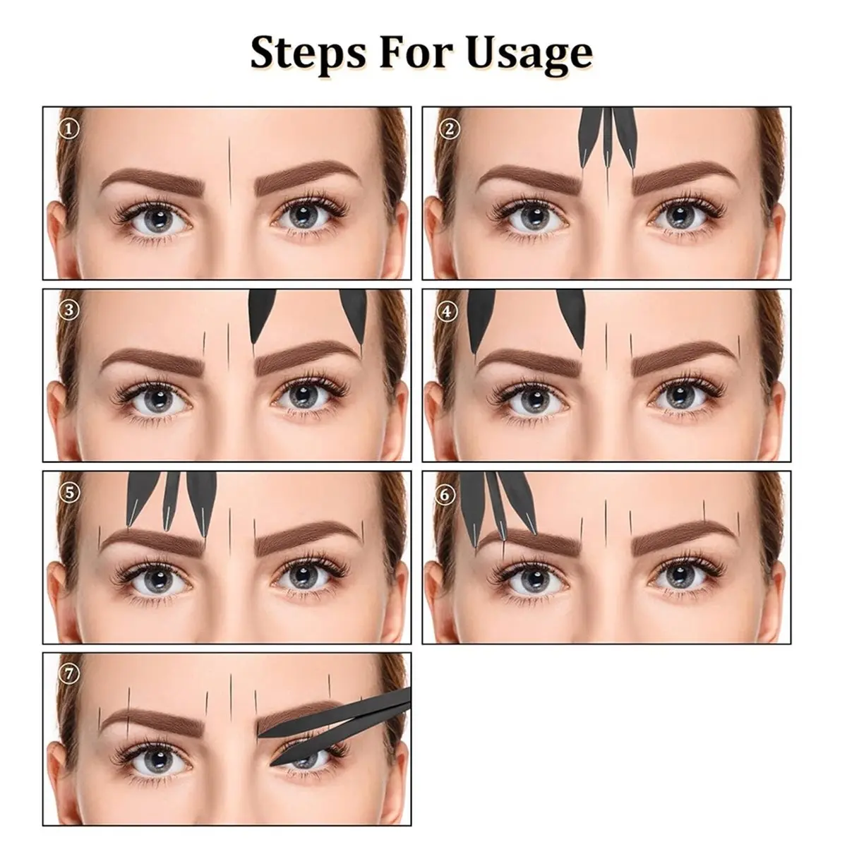 618 Mega Sale Eyebrow Ruler Stainless Steel Eyebrow Stencil Ruler Three-Point Positioning Permanent Eyebrow