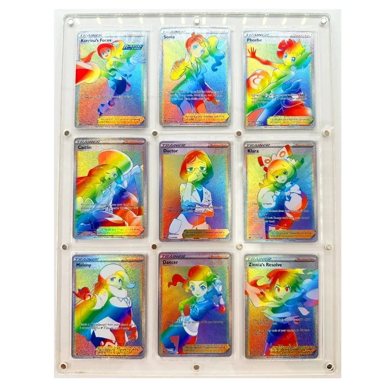 Cartes de jeu de bataille Pokémon pour enfants, cartes de collection faites maison, version anglaise, PTCG, HR, Melony, bricolage, zones, jouet, cadeau, ensemble de 9 pièces