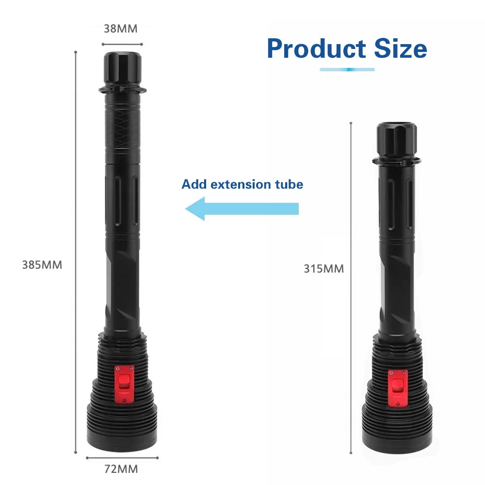 FUNNYDEER A47 XHP-70 50W 15000LM Strong Flashlight White Light Charger Work Lamp IPX8 Waterproof Outdoor Hiking Lantern