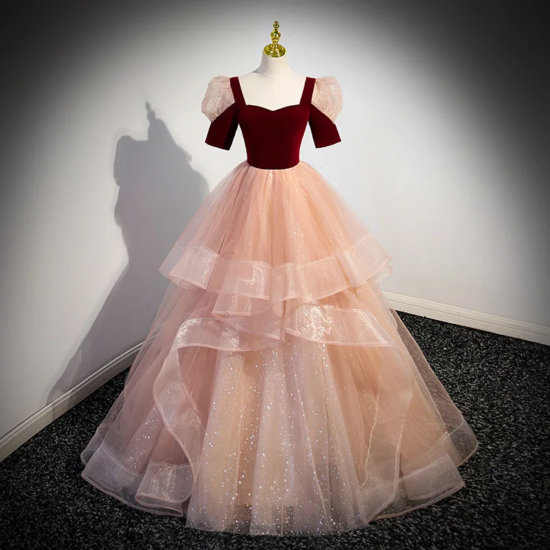 

Red Evening Gown Luxury Exclusive High-end Toast Dr Birthday Princ Skirt Adult Ceremony Vocal Art Exam Solo Performance