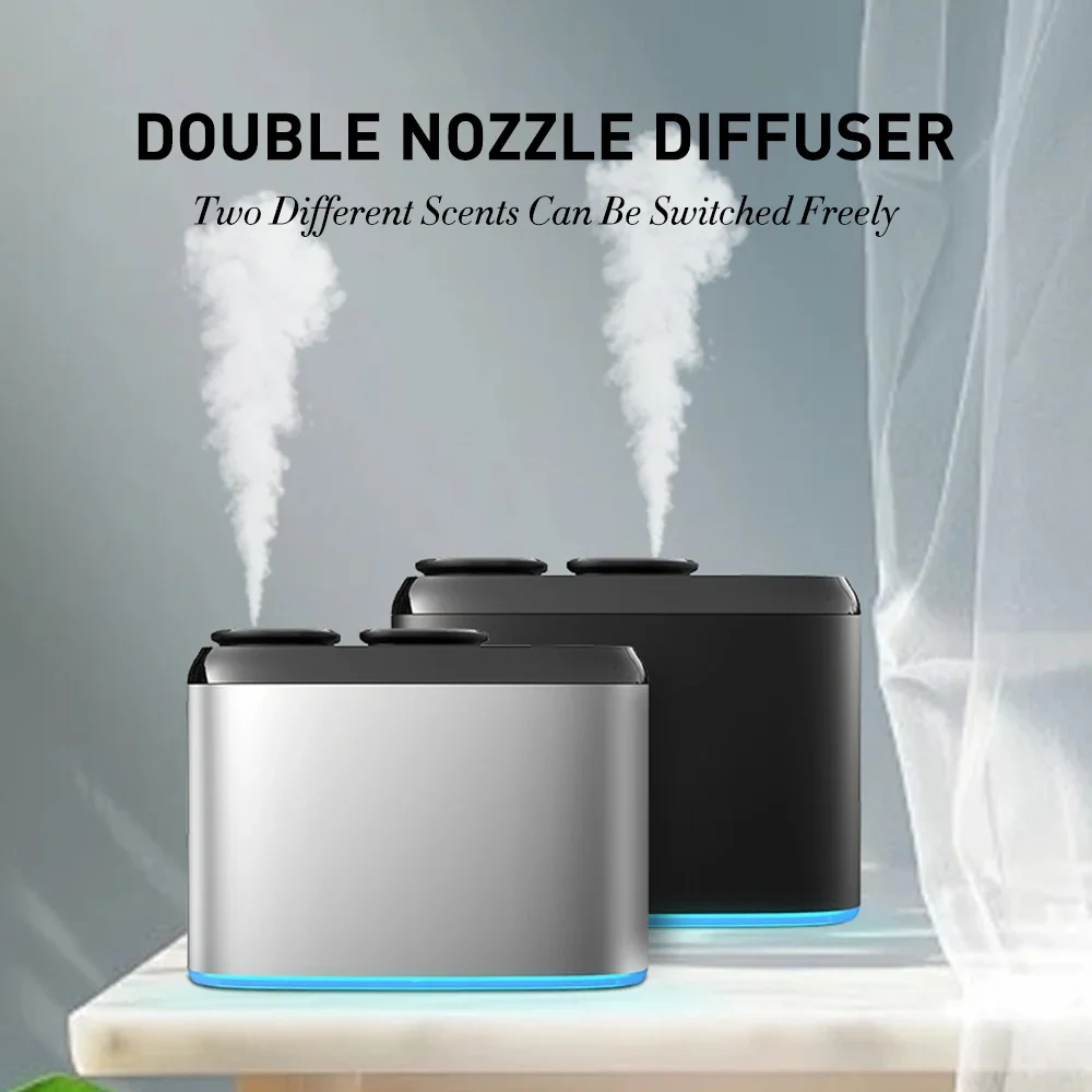 

NAMSTE Dual Nozzle Aroma Diffuser Smart Timer Electric Perfume Oil Diffuser Aluminum Scent Nebulizer Diffuser Air Humidifier