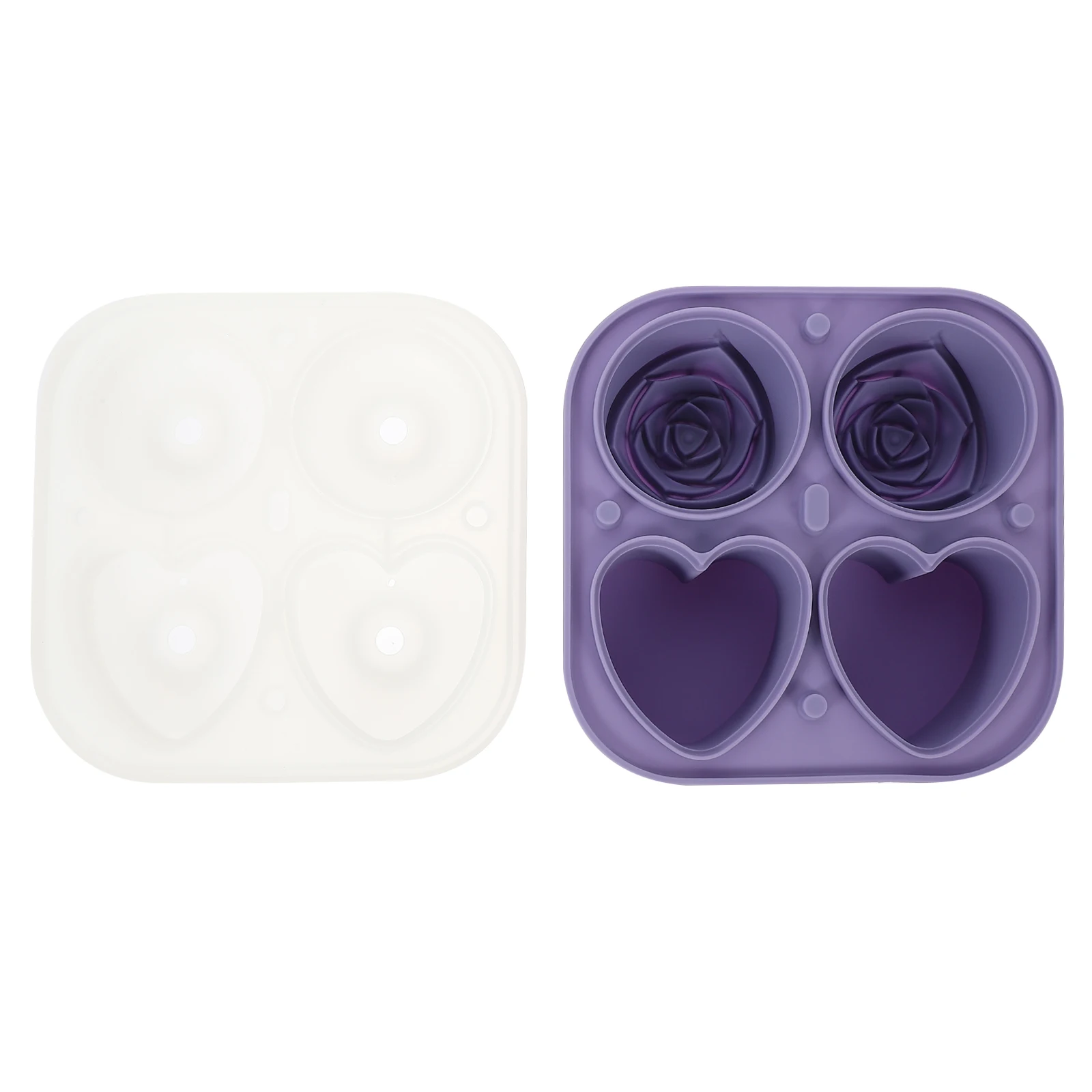 

Love Rose Ball Mold Silicone Freezer Heart Shaped Cube Maker Tool Portable Reusable Kitchen Tray For Whiskey Drinks Bar