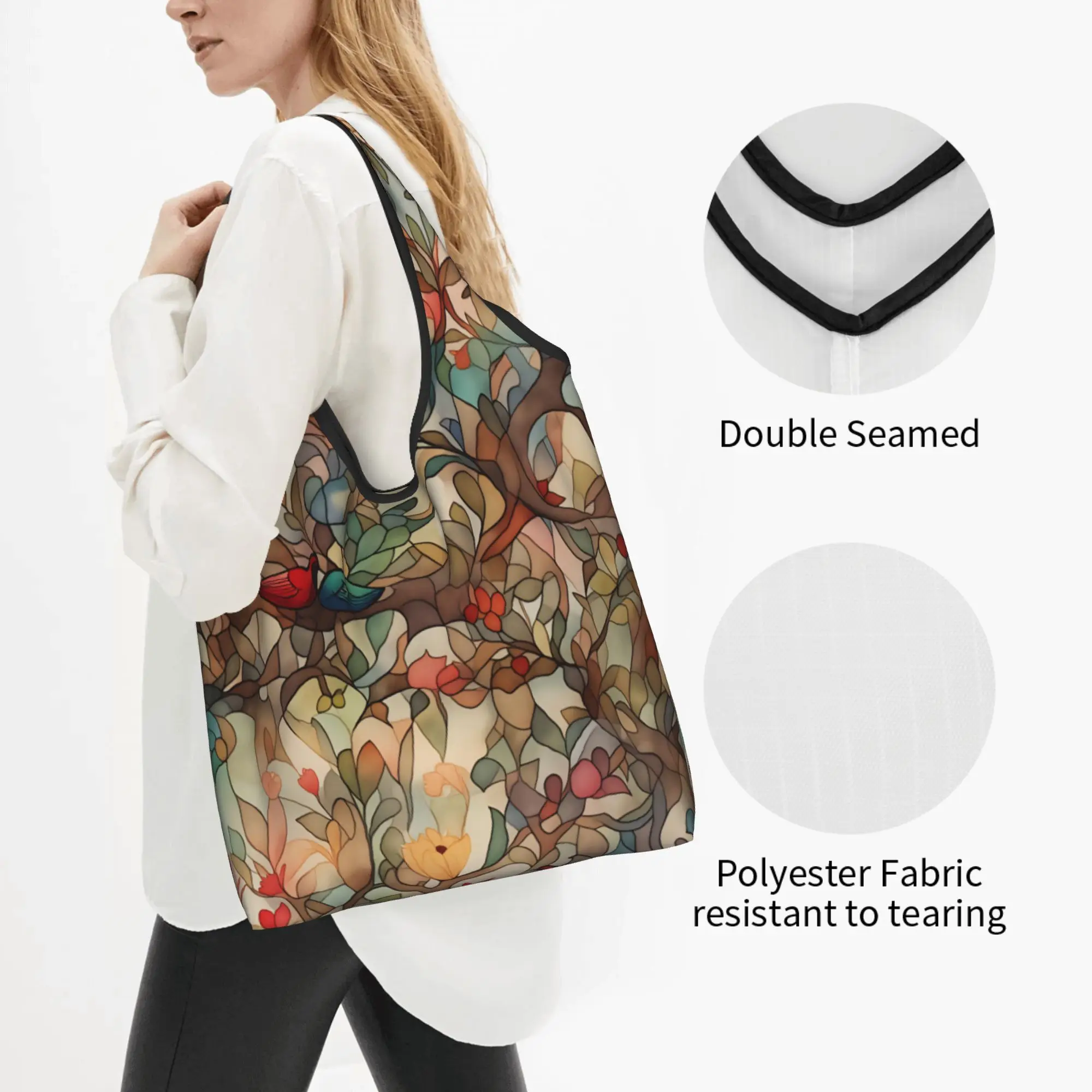 Reusable Tree of Life Viking Norse Yggdrasil  Shopping Bag Women Tote Bag Portable  Groceries Shopper Bags