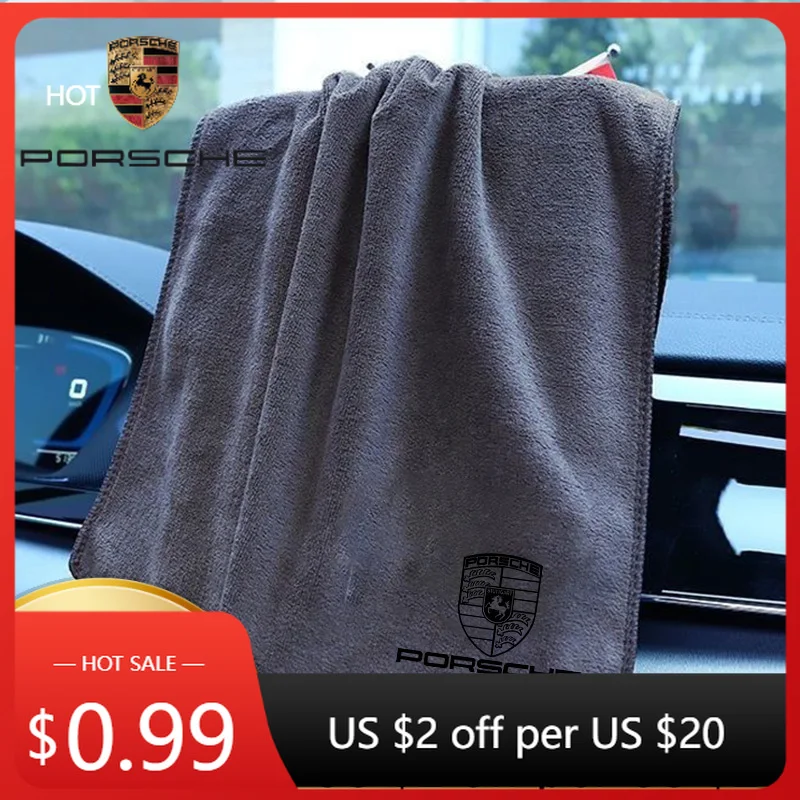 

Наклейка на автомобиль для Porsche, микрофибровое полотенце для мойки и сушки, с эмблемой, для Porsche Cayenne, Panamera, Macan