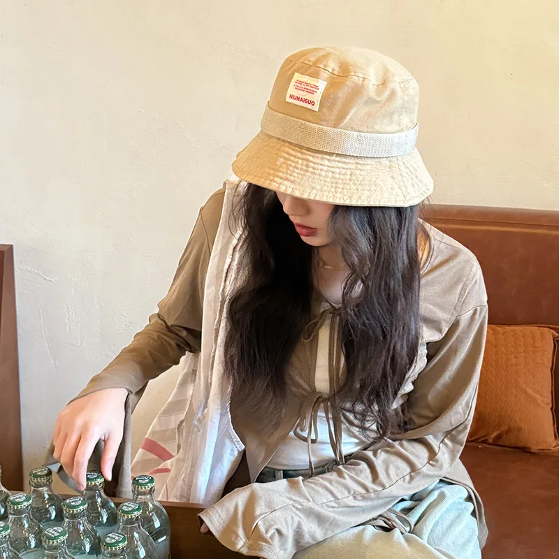 Retro Short Brim Bucket Hats for Women Summer Casual Sunscreen Thin Simple Japanese Versatile Tooling Style Basin Caps Men