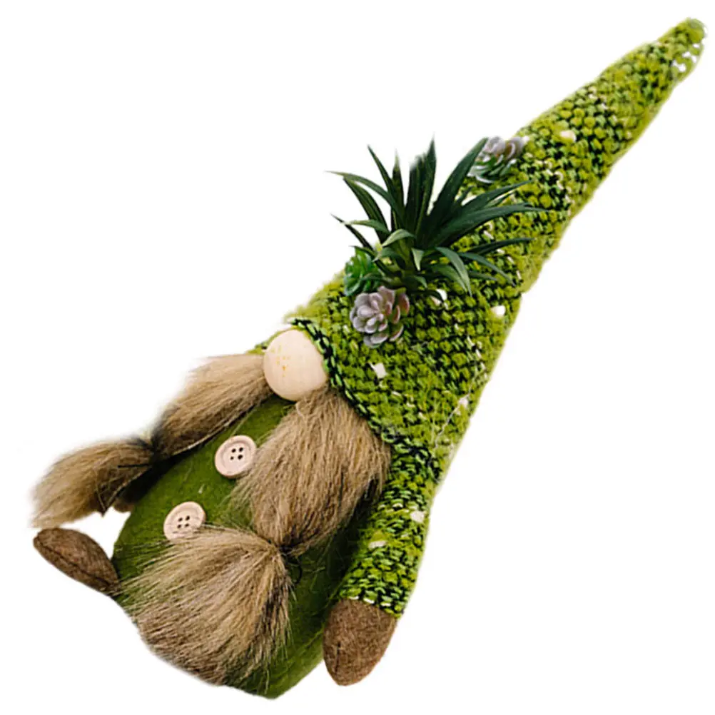 

Succulent Gnome Decor Soft Cloth Dwarf Ornament Home Desktop Table Party Decoration Adornment Gnomes Succulent Gnome