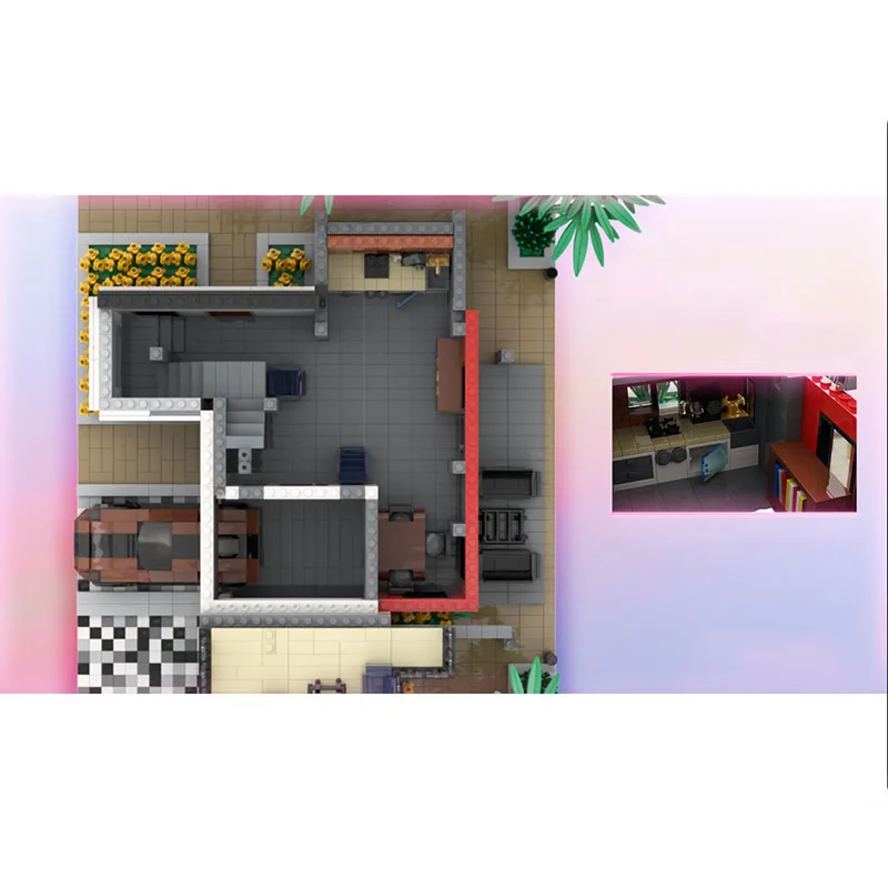 新しいMOCビルディングブロック、建築模型、海辺の都市、家、子供のおもちゃ、ギフト、DIY組み立てセット