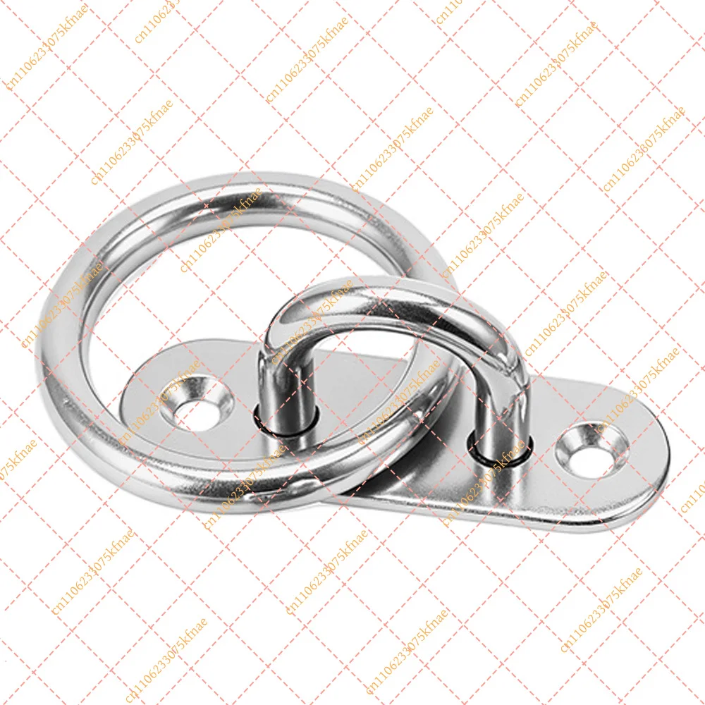 304 Stainless Steel Oval Eye Plate Hook Heavy Duty Wall Ceiling Mount Ring Hanger For Boat Hammock Garage With Mounting Screws