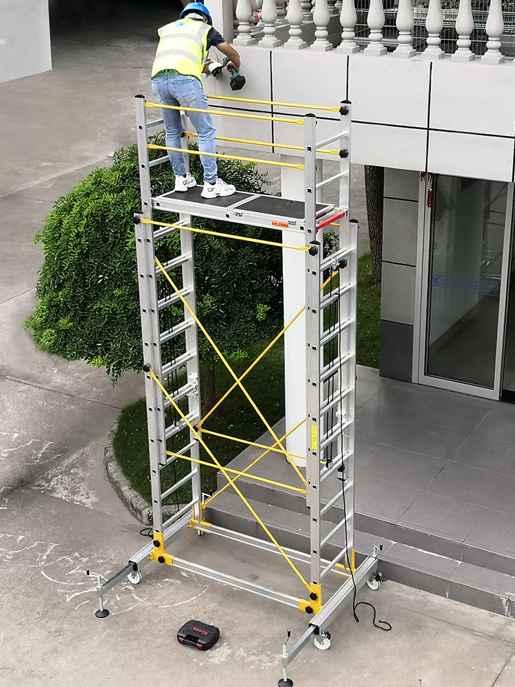 Aluminum alloy scaffolding movable telescopic scaffold  engineering ladder platform.