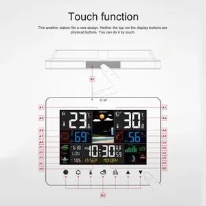 Meteorologische Station Multifunktions Touchscreen, Alarm, Thermometer, Hygrometer, drahtloser Sensor, Sonnengeschwindigkeit, Sonnenuntergang, Higrothermograph 8 Hauptverkaufsthermometerzeit - №8
