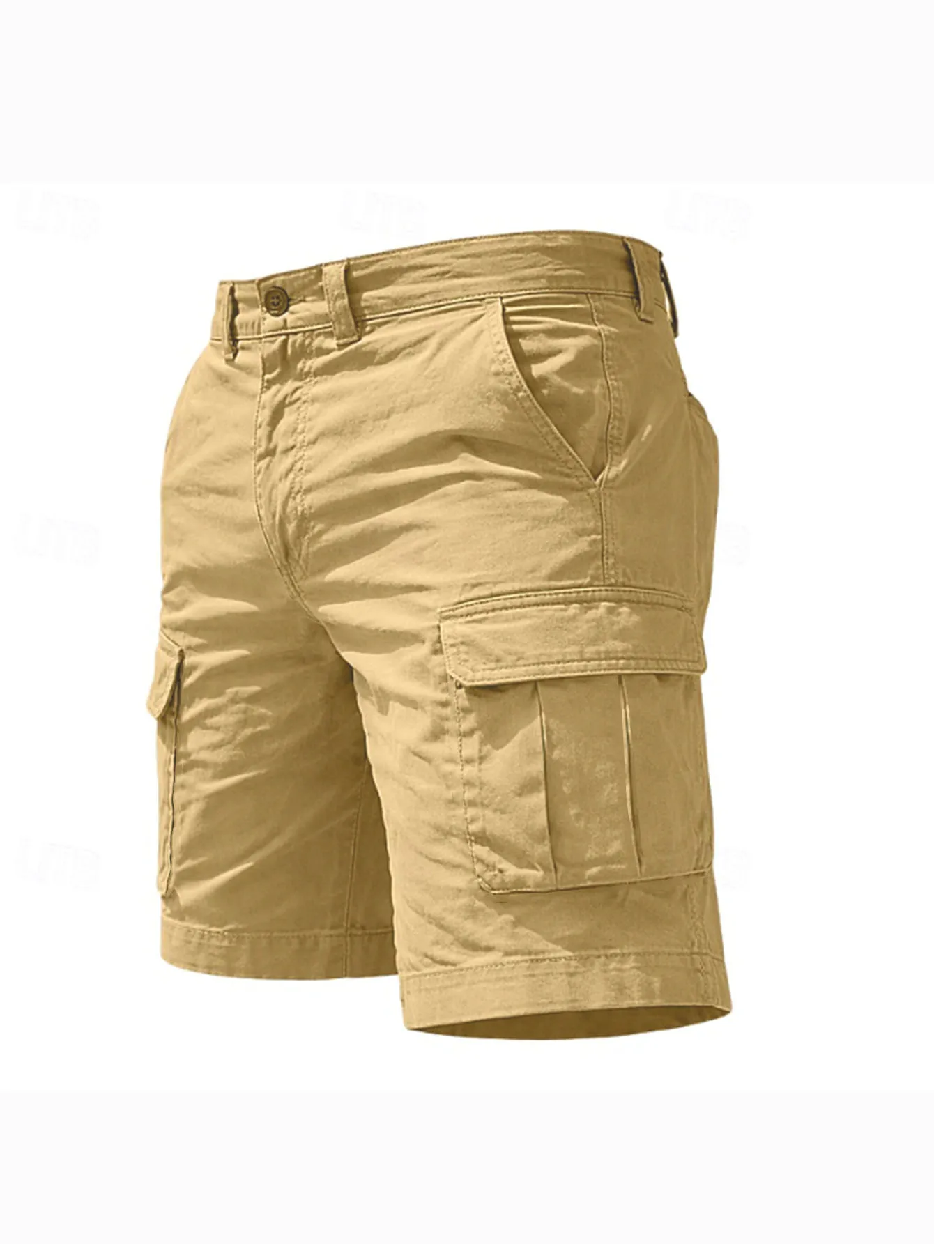 Sommerliche Casual Cargo-Shorts für Herren, Jogging-, Kletter- und Sportshorts mit elastischem Bund, einfarbig, für Männer, Jogger-, Arbeits- und Wandershorts – Detail 4