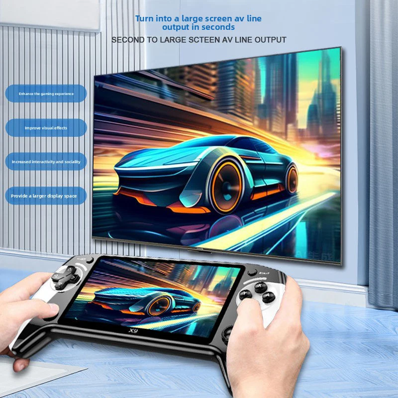 레트로 휴대용 게임 콘솔 – HD 5.5인치 IPS 스크린을 갖춘 PSP 휴대용 게임 콘솔 클래식 비디오 게임은 TV 연결을 지원합니다.