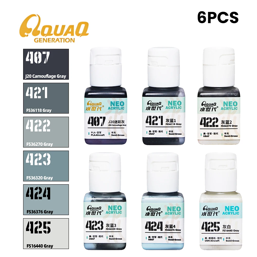18ML*6 Environmental Protection Waterborne Pigment Safety Resin Material Product Paint Spray Pigment DIY Model Art Painting