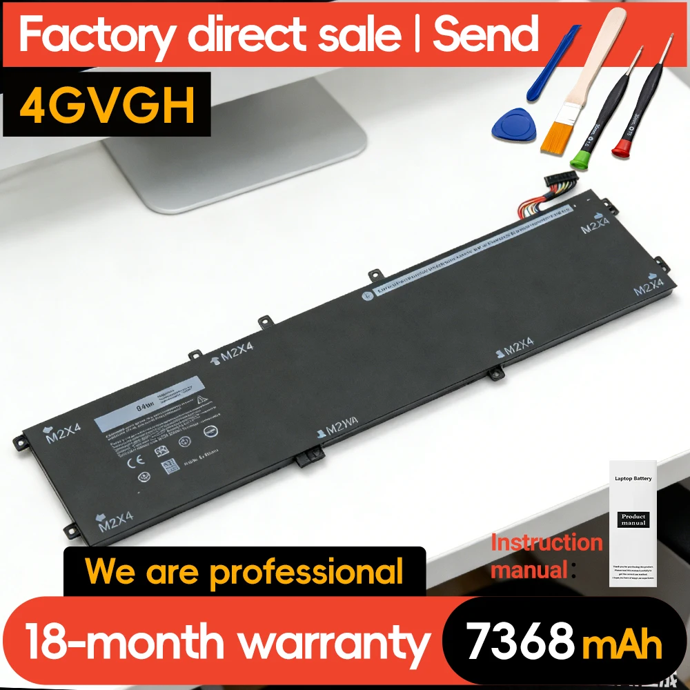 

SUOZHAN 4GVGH Laptop Battery For DELL Precision 5510 XPS 15 9550 series P56F 1P6KD T453X RRCGW 11.4V-97Wh